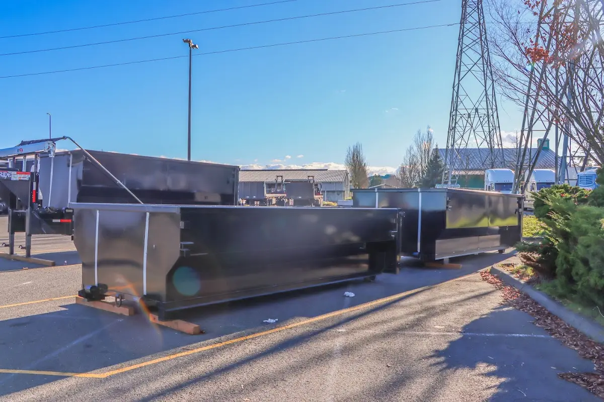 Roll-off dumpster ready for waste disposal at job site for 4 Yard Dumpster Rental in Wichita Falls